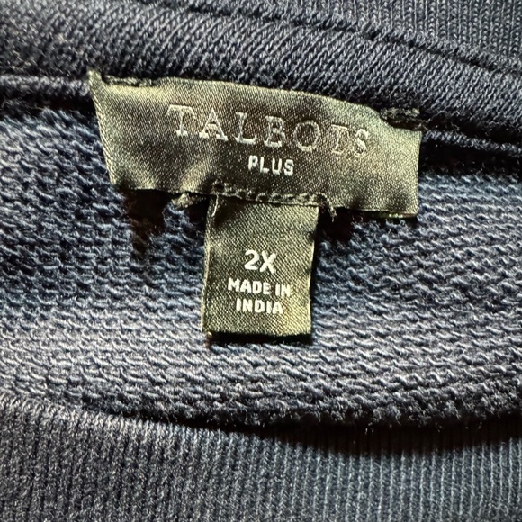 Talbots Plus Eyelet Sleeve Crewneck 2X - Picture 4 of 6